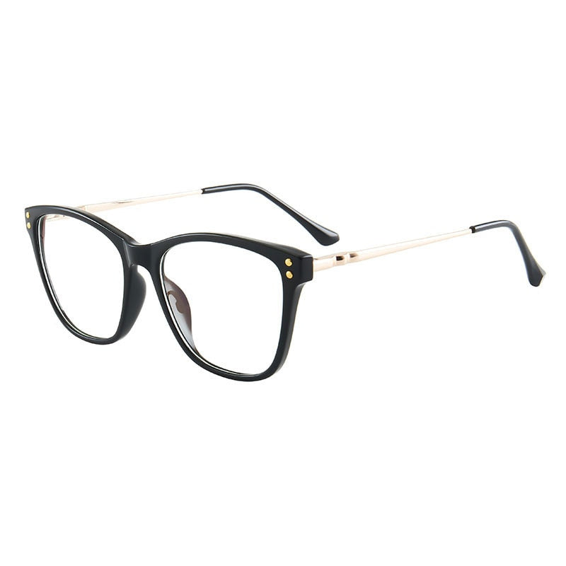 Hotony Women's Full Rim TR 90 Resin Cat Eye Frame Eyeglasses 7032 Full Rim Hotony black