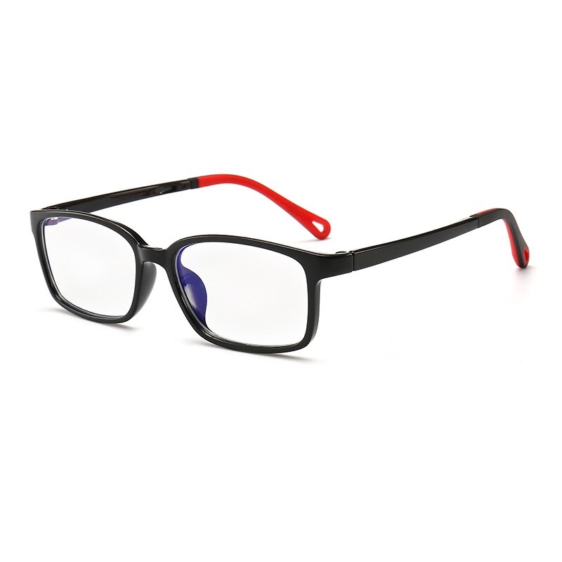 Yimaruili Unisex Children's Full Rim Silicone Frame Eyeglasses F1817 Full Rim Yimaruili Eyeglasses Black Red  
