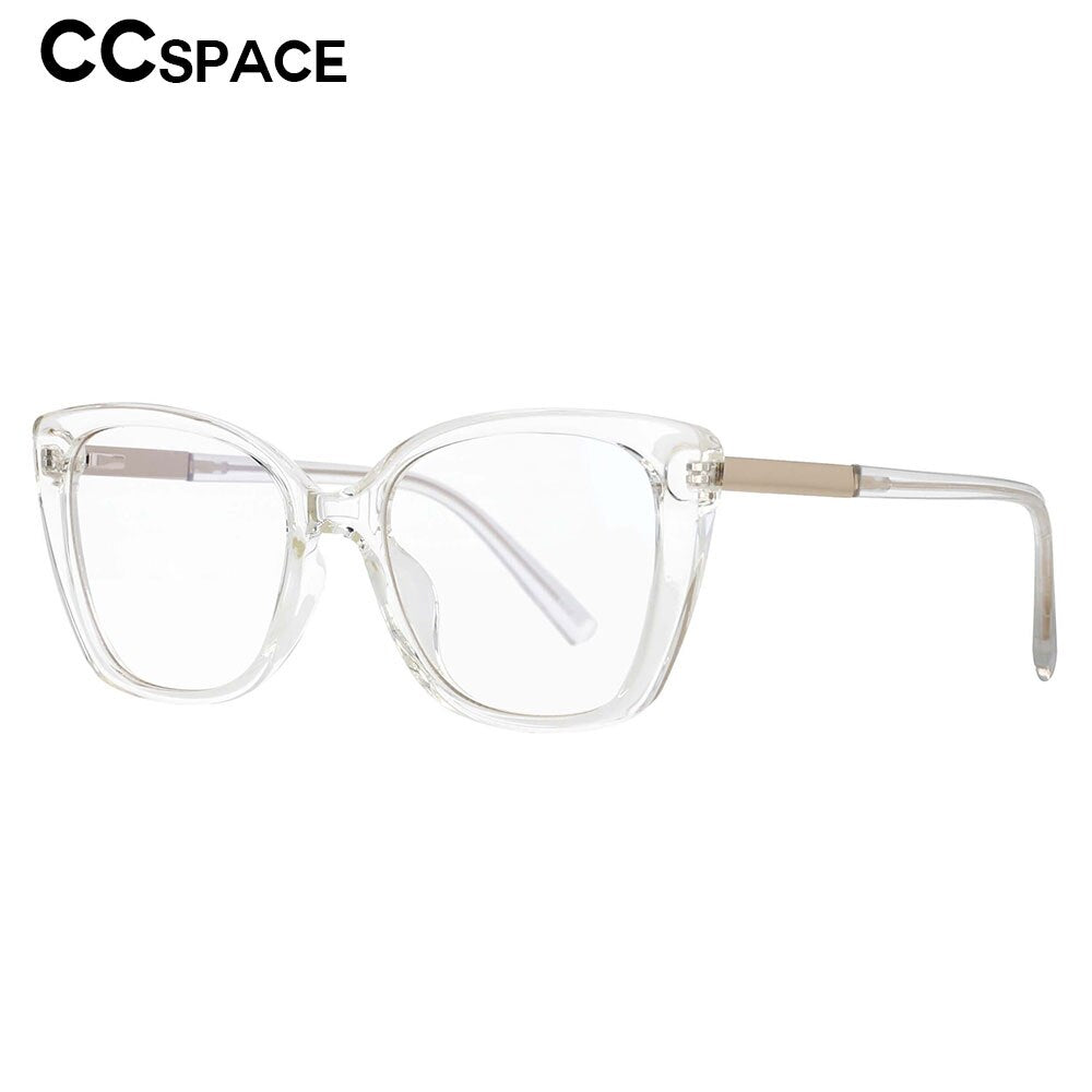 CCspace Women's Full Rim Square Cat Eye Tr 90 Titanium Frame Eyeglasses 53117 Full Rim CCspace