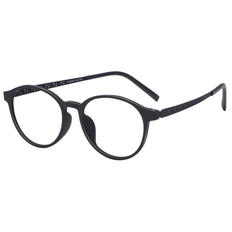 Yimaruili Unisex Full Rim Round Titanium Frame Eyeglasses 8868T Full Rim Yimaruili Eyeglasses Black