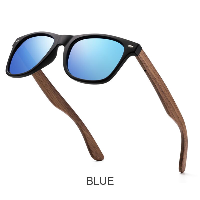 Yimaruili Men's Full Rim Wood Resin Frame HD Polarized Sunglasses 8004 Sunglasses Yimaruili Sunglasses Blue  