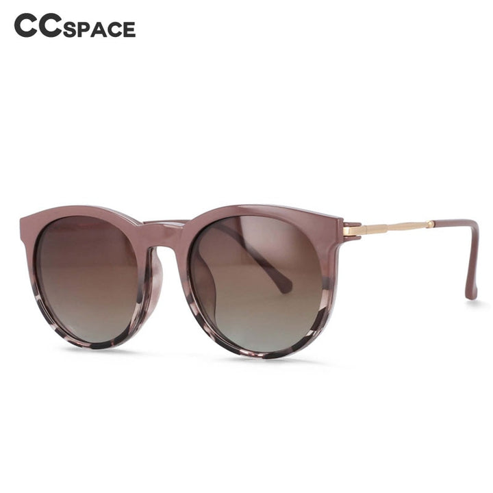 CCspace Unisex Full Rim Round Tr 90 Titanium Frame Eyeglasses Clip On Sunglasses 54044 With Clip Ons CCspace