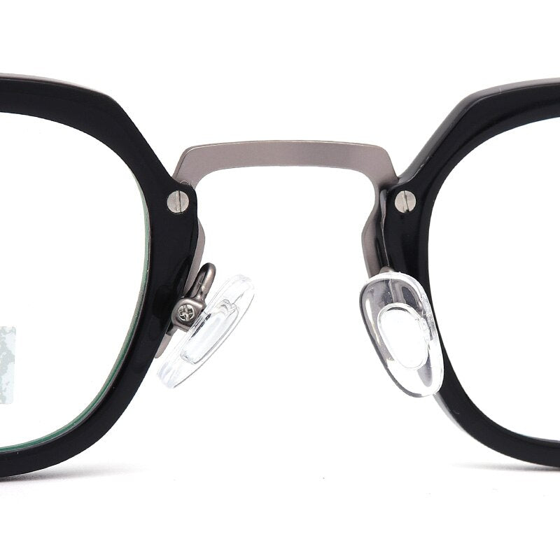 Muzz Men's Full Rim Square Round Acetate Alloy Frame Eyeglasses M7 Full Rim Muzz