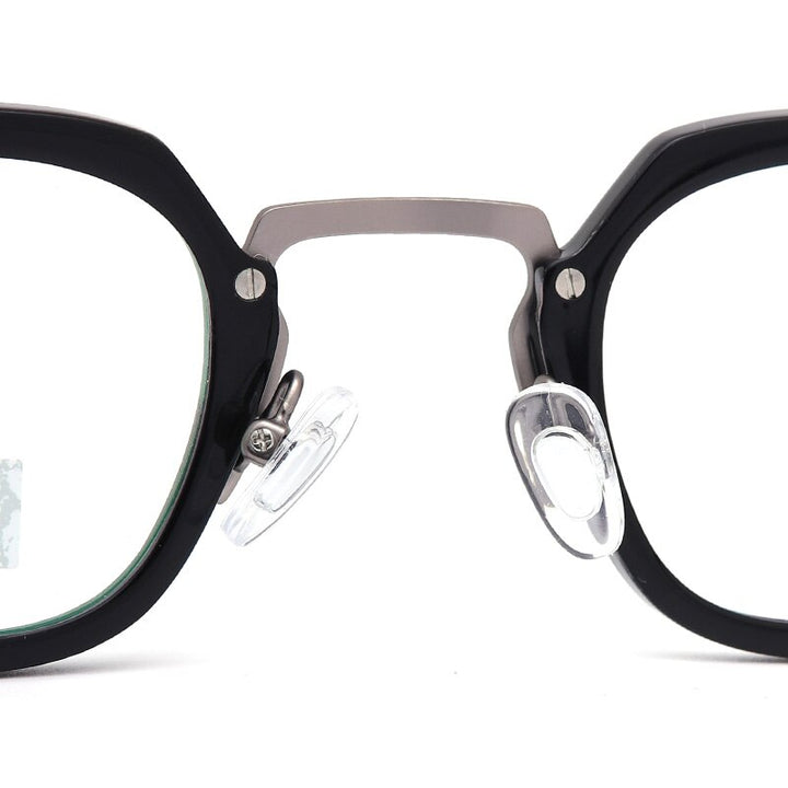 Muzz Men's Full Rim Square Round Acetate Alloy Frame Eyeglasses M7 Full Rim Muzz