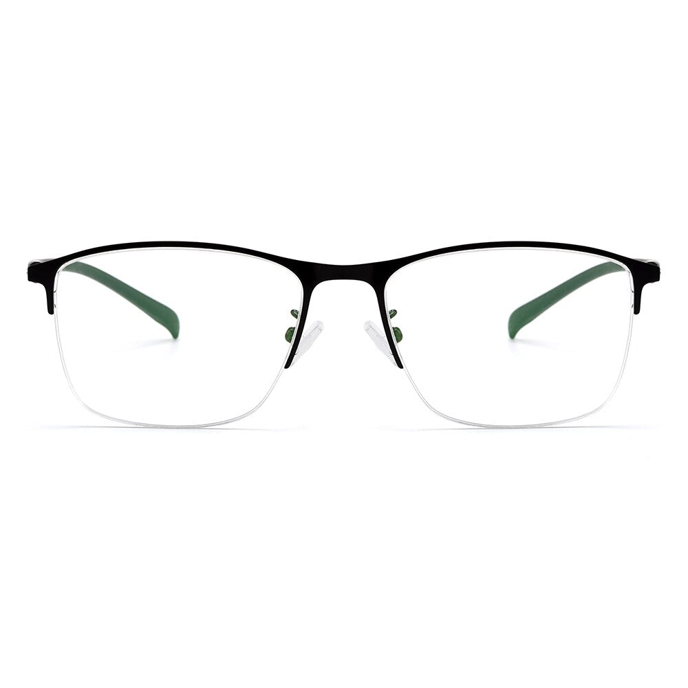 Gmei Men's Semi Rim Square Tr 90 Alloy Eyeglasses S61005 Semi Rim Gmei Optical