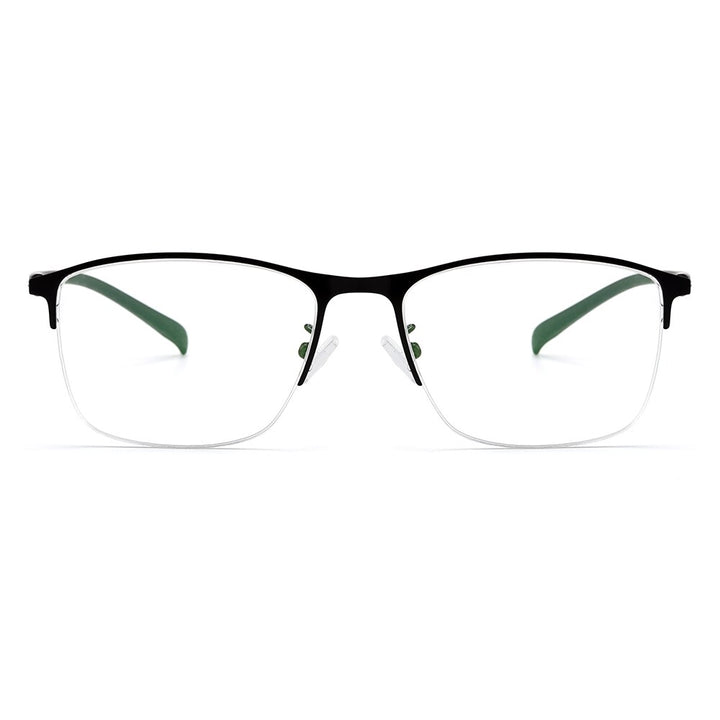 Gmei Men's Semi Rim Square Tr 90 Alloy Eyeglasses S61005 Semi Rim Gmei Optical