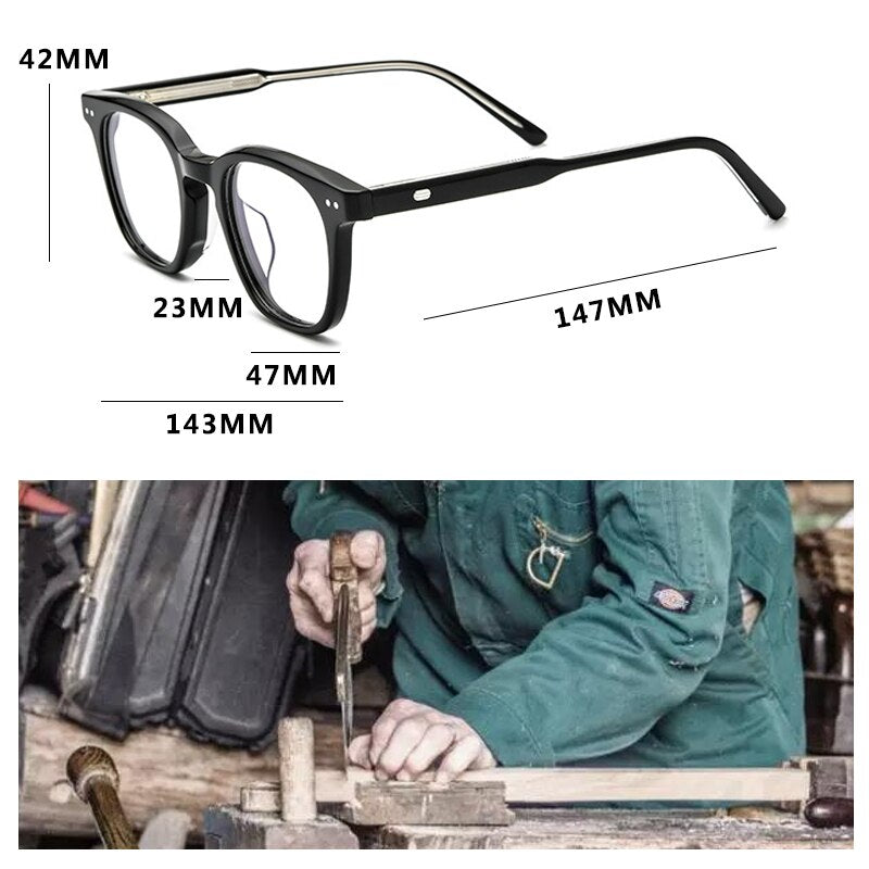 Gatenac Full Rim Square Acetate Frame Eyeglasses Gxyj645 Full Rim Gatenac