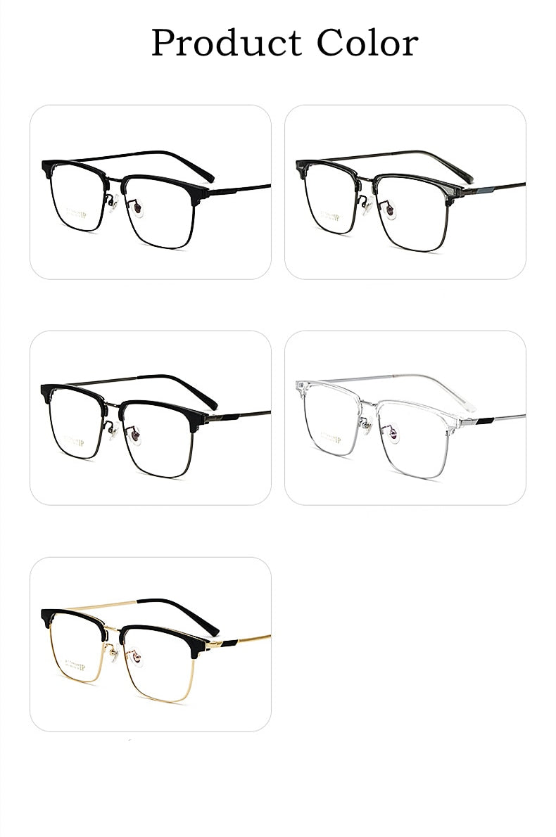 Yimaruili Men's Full Rim IP Plated β Titanium Square Frame Eyeglasses 2311YJ Full Rim Yimaruili Eyeglasses