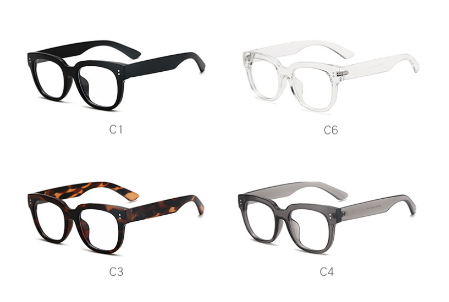 CCspace Unisex Full Rim Square Rectangle Resin Alloy Rivet Frame Eyeglasses 47086 Full Rim CCspace