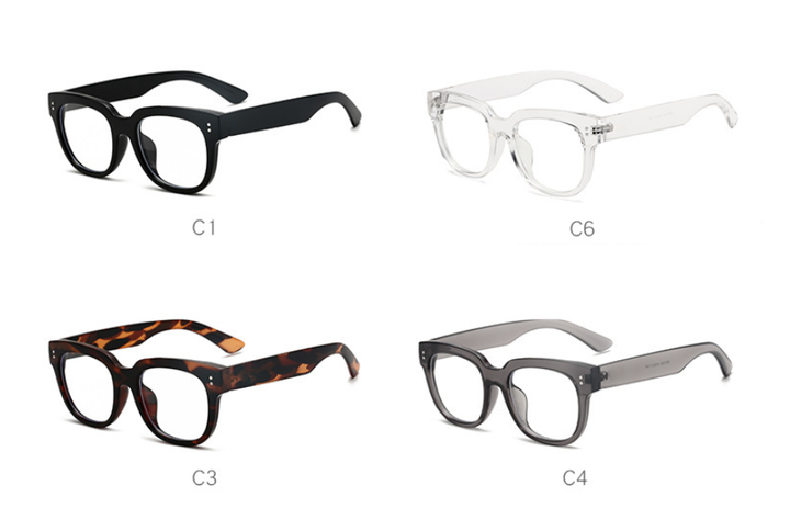 CCspace Unisex Full Rim Square Rectangle Resin Alloy Rivet Frame Eyeglasses 47086 Full Rim CCspace