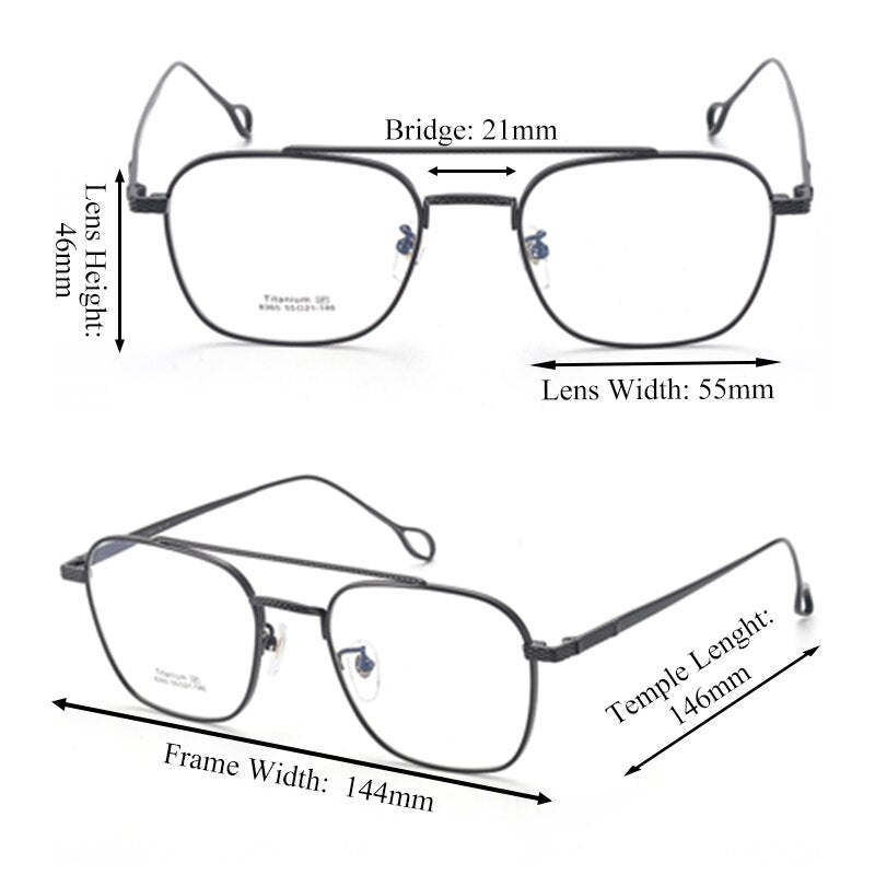 Chashma Unisex Square Full Rim Titanium Eyeglasses 8365 Full Rim Chashma