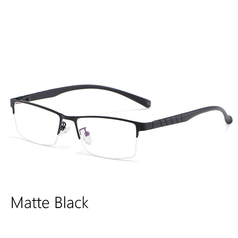 Yimaruili Men's Semi Rim Alloy Frame Eyeglasses 89033 Semi Rim Yimaruili Eyeglasses Matte Black China