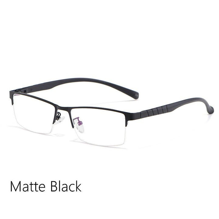 Yimaruili Men's Semi Rim Alloy Frame Eyeglasses 89033 Semi Rim Yimaruili Eyeglasses Matte Black China