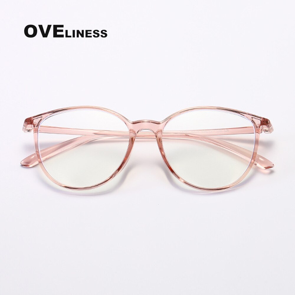 Oveliness Unisex Full Rim Round Square Tr 90 Titanium Eyeglasses 8075 Full Rim Oveliness tea