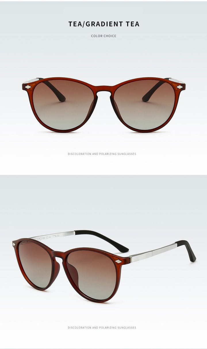 Reven Jate Unisex Full Rim Oval Alloy Rivet Tr 90 Polarized Sunglasses 9900 Sunglasses Reven Jate