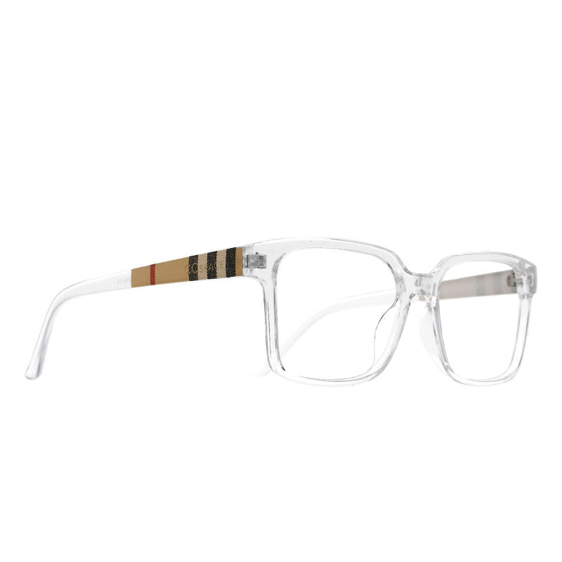 CCspace Unisex Full Rim Square Resin Frame Eyeglasses 51071 Full Rim CCspace Clear