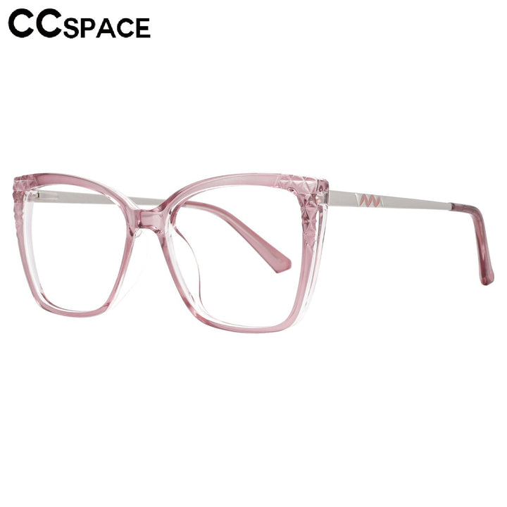 CCspace Women's Full Rim Square Cat Eye Tr 90 Titanium Frame Eyeglasses 53715 Full Rim CCspace
