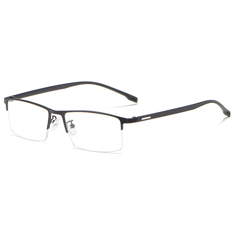 Hotochki Men's Semi Rim Rectangular Alloy Frame Eyeglasses 9102 Semi Rim Hotochki