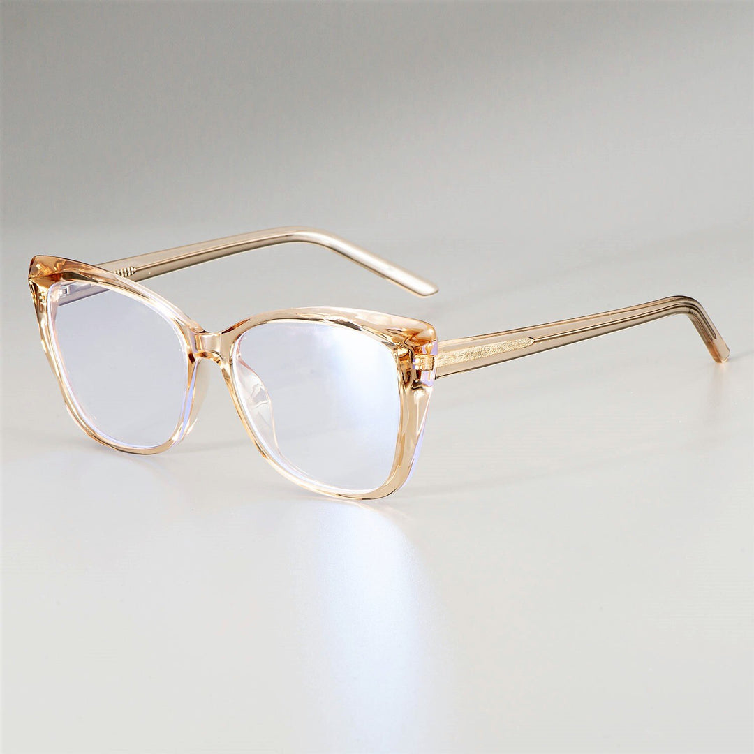 CCspace Unisex Full Rim Square Cat Eye Tr 90 Titanium Frame Eyeglasses 51014 Full Rim CCspace tea