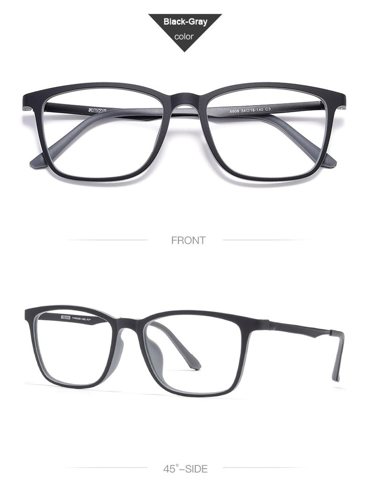 Hotony Unisex Full Rim Square Ultem Frame Eyeglasses 8808 Full Rim Hotony