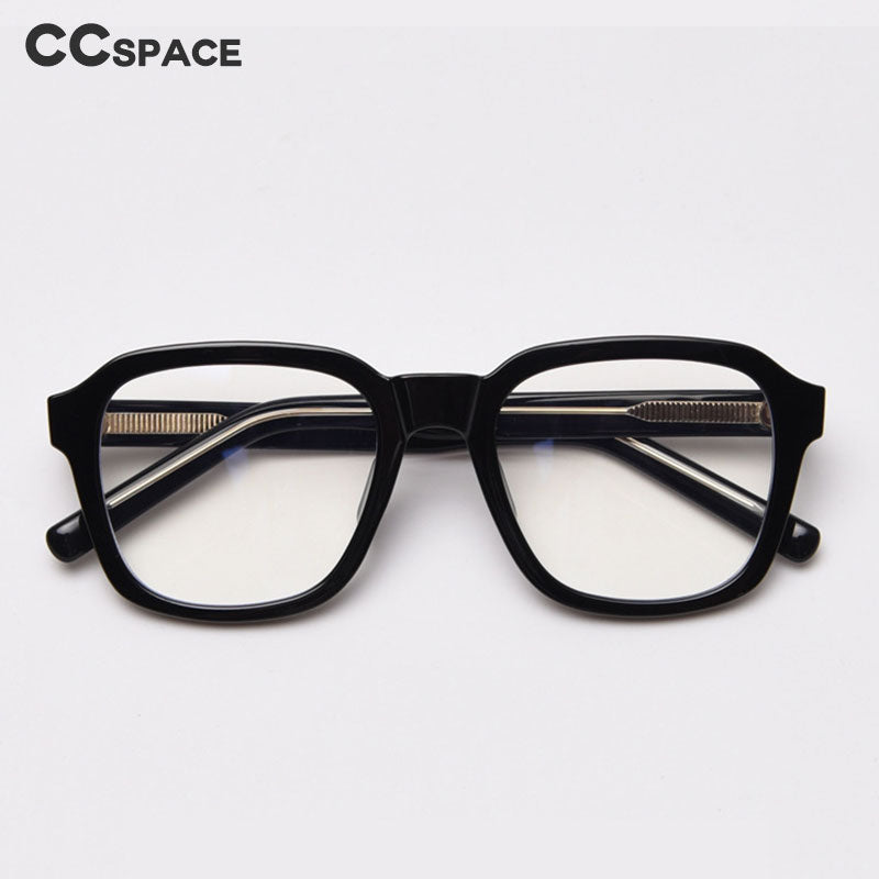 CCspace Women's Full Rim Square Tr 90 Titanium Frame Acetate Leg Eyeglasses 49354 Full Rim CCspace