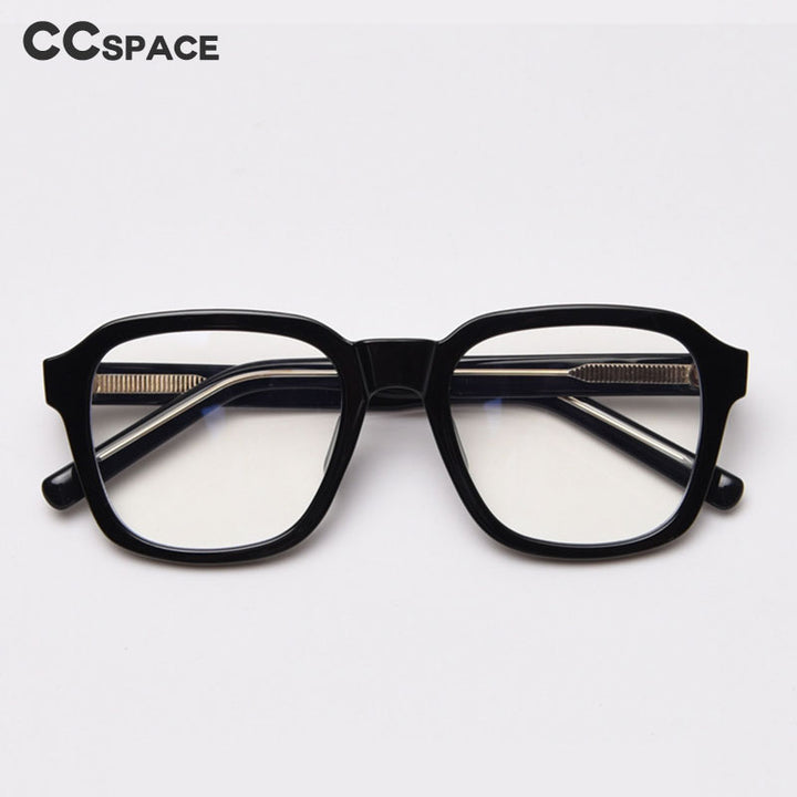 CCspace Women's Full Rim Square Tr 90 Titanium Frame Acetate Leg Eyeglasses 49354 Full Rim CCspace