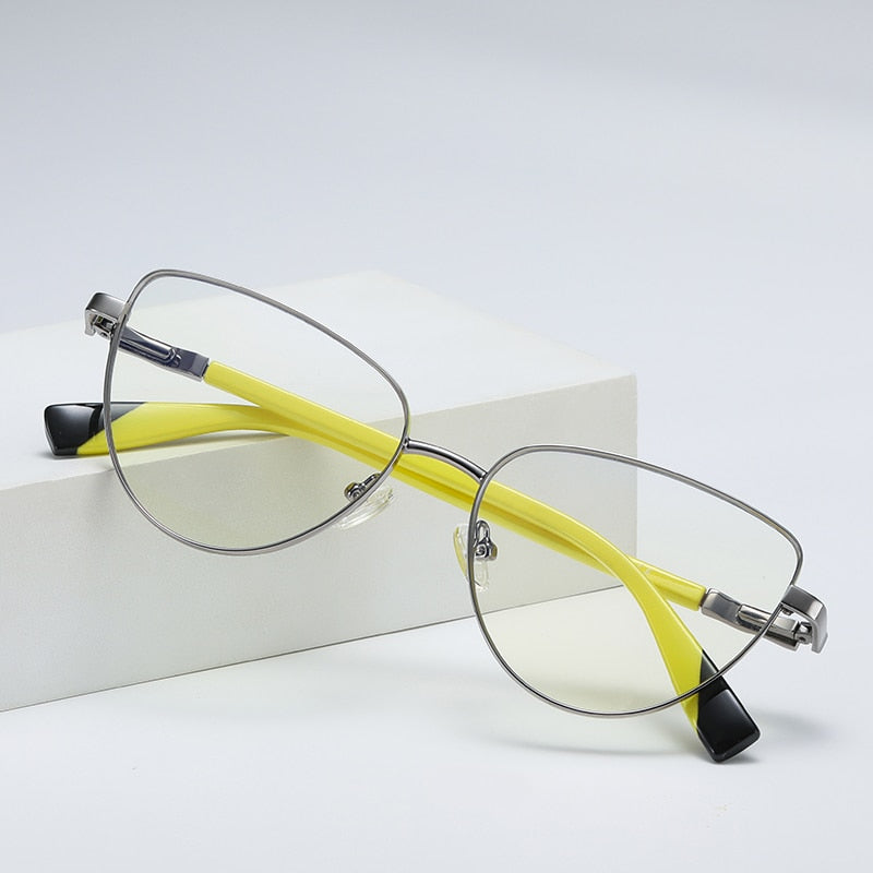 Hotochki Women's Full Rim Cat Eye Alloy Frame Eyeglasses 3018 Full Rim Hotochki