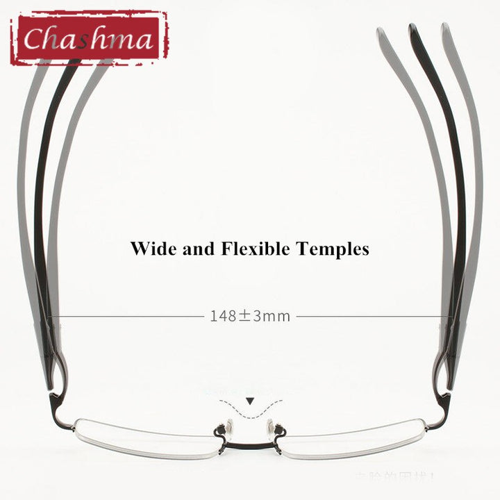 Chashma Ochki Men's Semi Rim Rectangle Titanium Eyeglasses 9910 Semi Rim Chashma Ochki