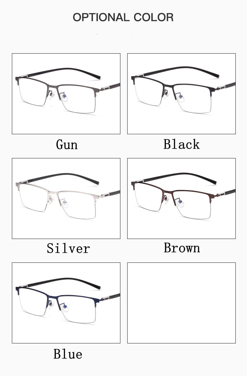 Yimaruili Men's Full Rim Titanium Alloy Frame Eyeglasses  P9832 Full Rim Yimaruili Eyeglasses