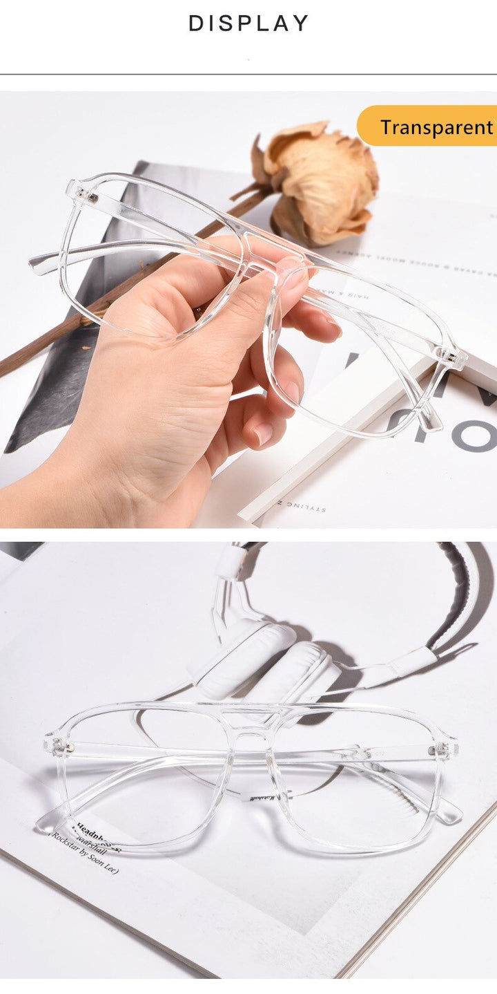 Yimaruili Unisex Full Rim TR 90 Resin Double Bridge Frame Eyeglasses D138 Full Rim Yimaruili Eyeglasses