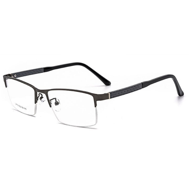 Hotochki Men's Semi Rim Browline Alloy Frame Eyeglasses 2470 Semi Rim Hotochki
