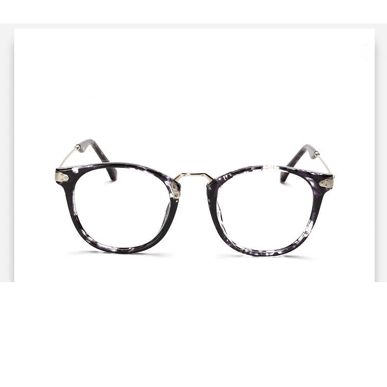 Oveliness Unisex Full Rim Round Tr 90 Titanium Alloy Eyeglasses 5844 Full Rim Oveliness tortoise grey