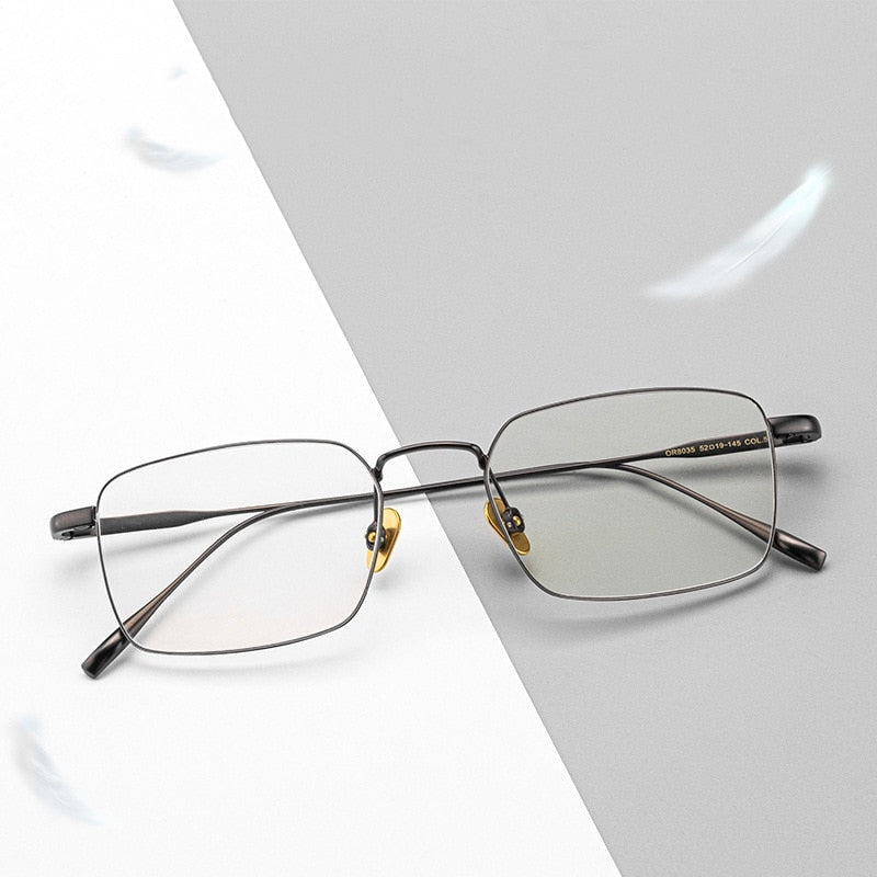 Yimaruili Men's Full Rim Titanium Alloy Frame Eyeglasses SC10T Full Rim Yimaruili Eyeglasses