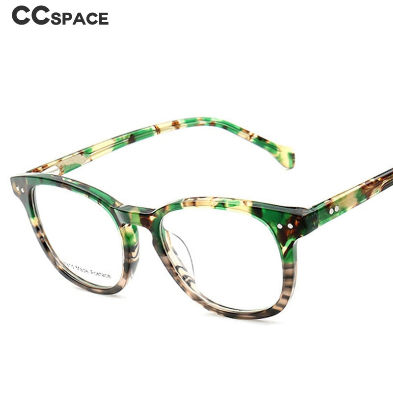 CCspace Women's Full Rim Round Acetate Frame Eyeglasses 49526 Full Rim CCspace