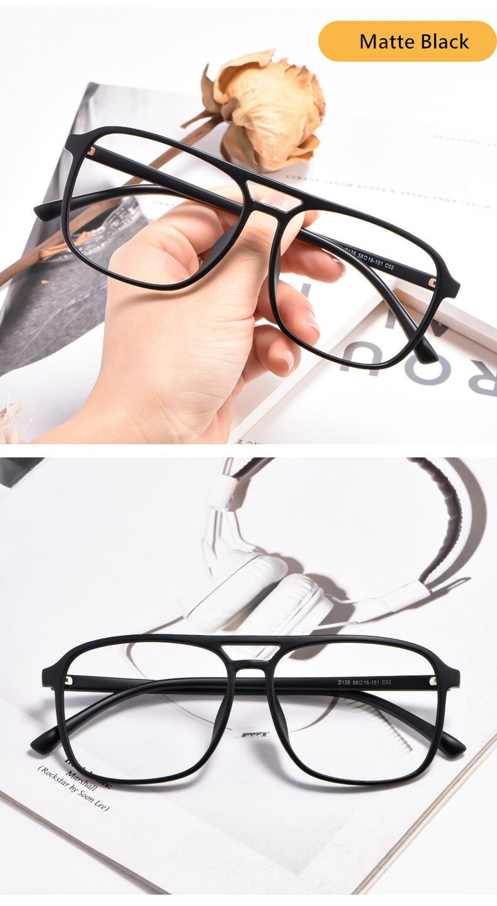 Yimaruili Unisex Full Rim TR 90 Resin Double Bridge Frame Eyeglasses D138 Full Rim Yimaruili Eyeglasses