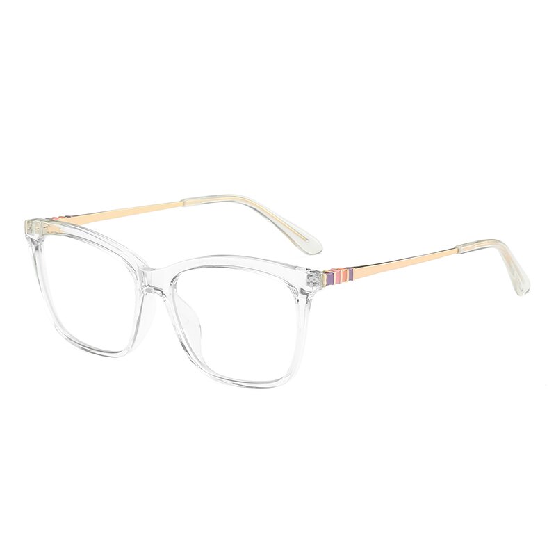 Hotochki Women's Full Rim Round TR-90 Resin Alloy Frame Eyeglasses 2060 Full Rim Hotochki Transparent