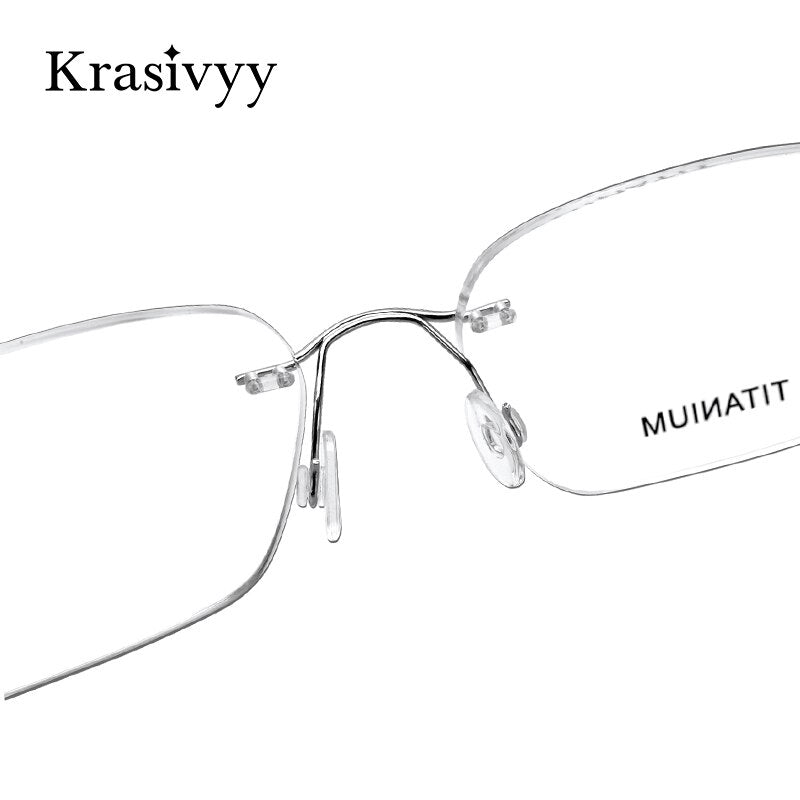 Krasivyy Unisex Rimless Square Screwless Titanium Eyeglasses Kr16016 Rimless Krasivyy