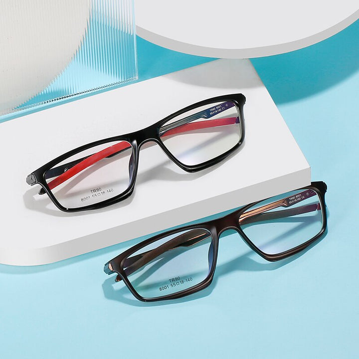 Handoer Unisex Full Rim Square Tr 90 Alloy Eyeglasses 8001 Full Rim Handoer