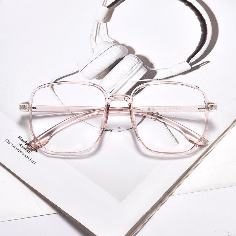 Yimaruili Unisex Full Rim Acetate Polygon Frame Eyeglasses D147 Full Rim Yimaruili Eyeglasses Brown