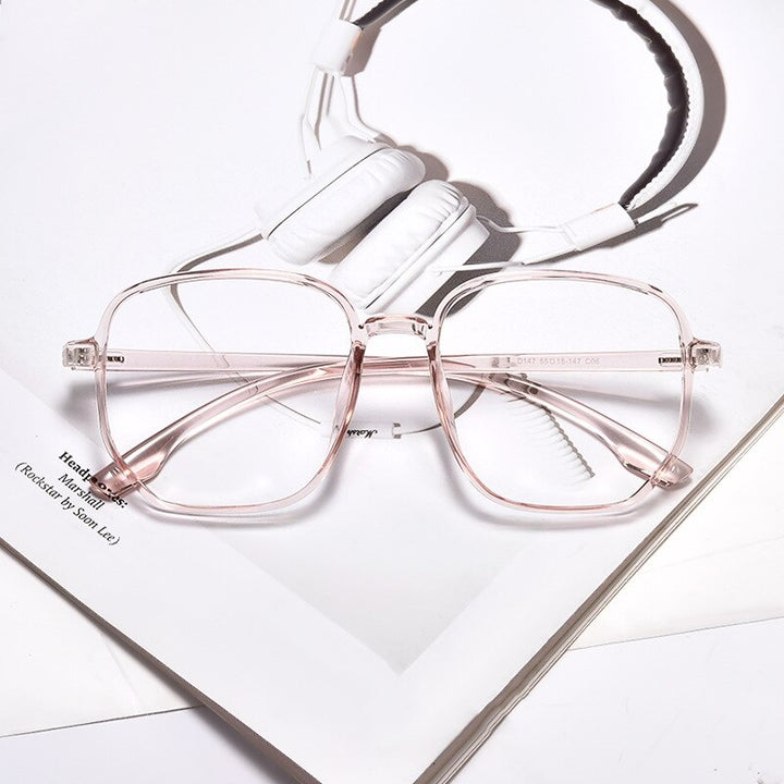 Yimaruili Unisex Full Rim Acetate Polygon Frame Eyeglasses D147 Full Rim Yimaruili Eyeglasses Brown