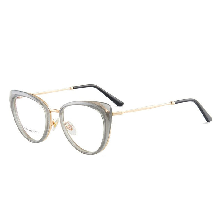 Hotony Women's Full Rim TR 90 Resin Cat Eye Frame Eyeglasses 7007 Full Rim Hotony gray