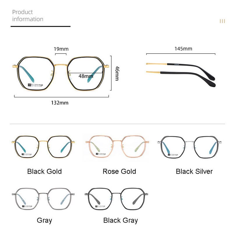 Hotochki Unisex Full Rim Beta Titanium Frame Eyeglasses 6074 Full Rim Hotochki