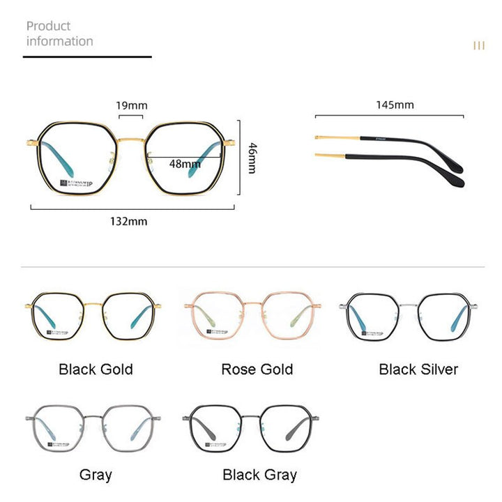 Hotochki Unisex Full Rim Beta Titanium Frame Eyeglasses 6074 Full Rim Hotochki
