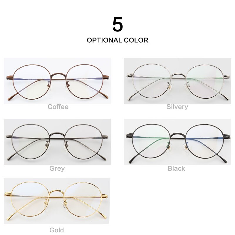 Muzz Unisex Full Rim Round Titanium Frame Eyeglasses 164044 Full Rim Muzz