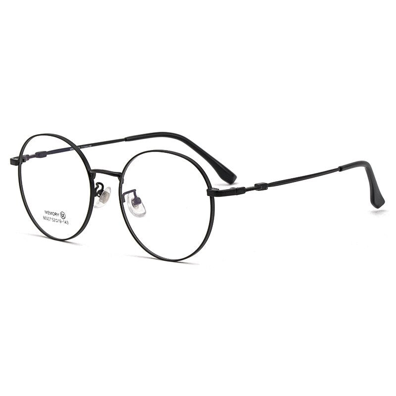 Yimaruili Unisex Full Rim Round β Titanium Frame Eyeglasses  86007YF Full Rim Yimaruili Eyeglasses Black