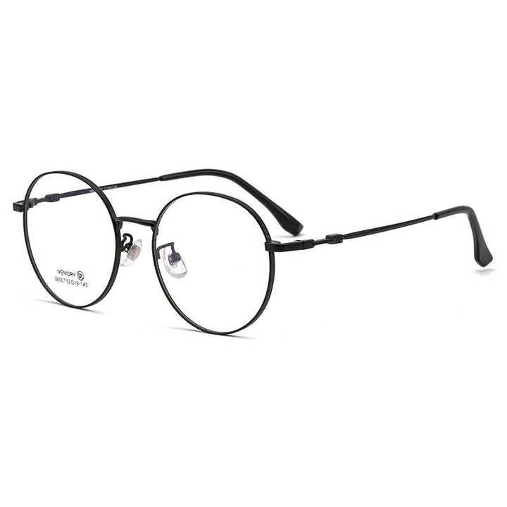 Yimaruili Unisex Full Rim Round β Titanium Frame Eyeglasses  86007YF Full Rim Yimaruili Eyeglasses Black