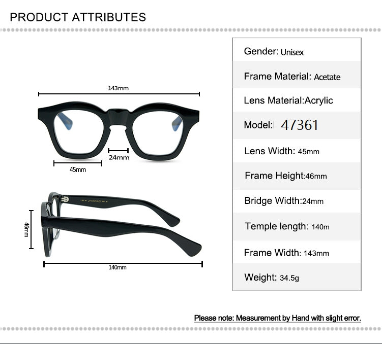 CCspace Unisex Full Rim Round Acetate Reading Glasses R47361 Reading Glasses CCspace