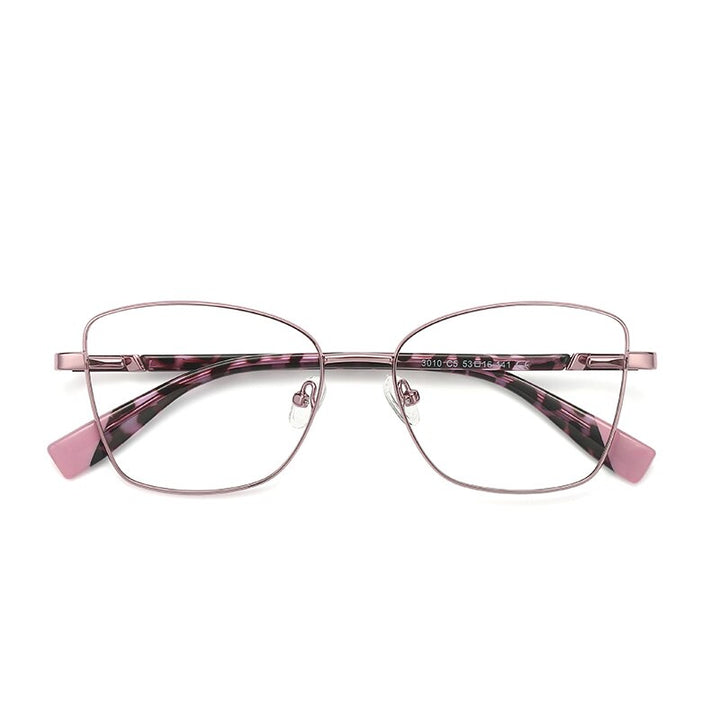 Hotochki Unisex Full Rim Square Alloy Frame Eyeglasses 3010 Full Rim Hotochki Pink