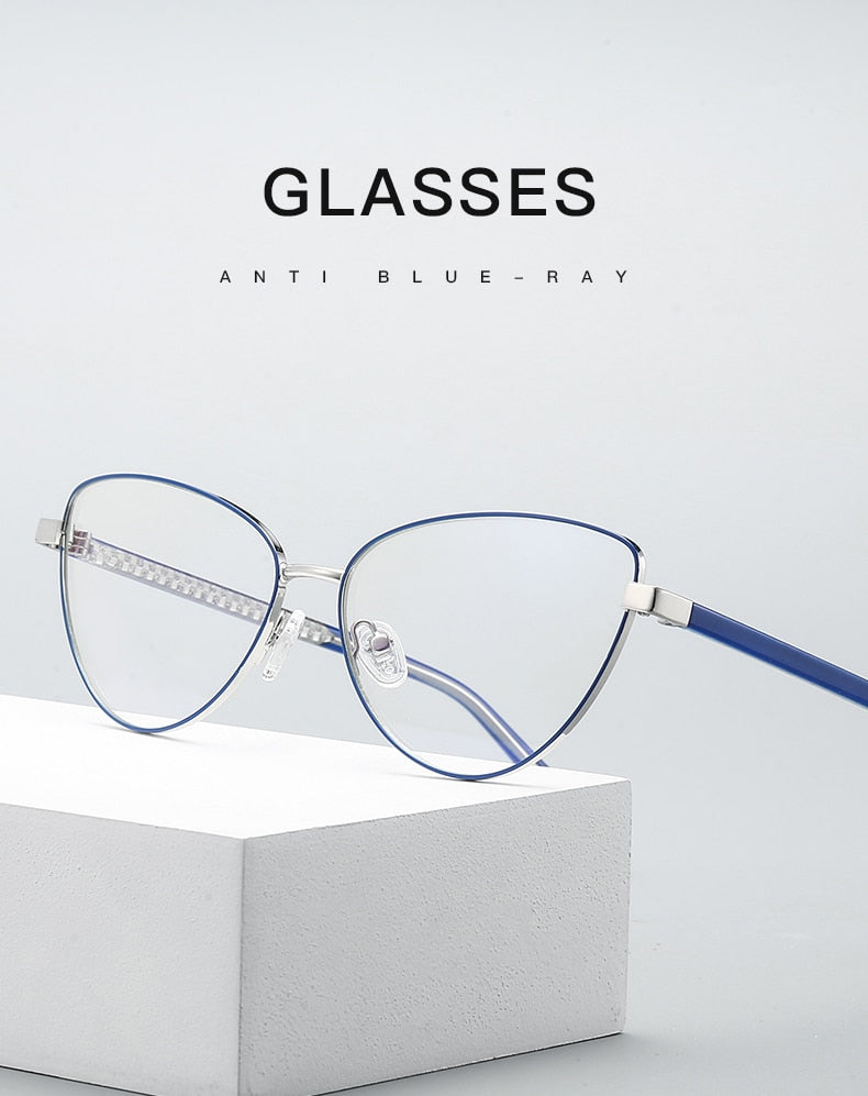 Hotochki Women's Full Rim Cat Eye Alloy Frame Eyeglasses 3006 Full Rim Hotochki