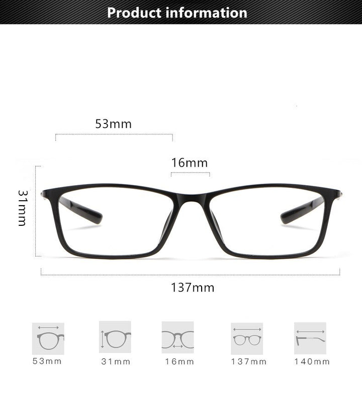 Yimaruili Men's Full Rim Carbon Fiber Frame Eyeglasses H0017 Full Rim Yimaruili Eyeglasses